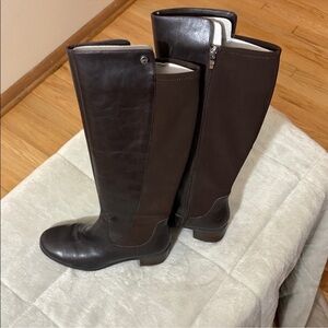 Marc Fisher Dark Brown Leather Over-the-Knee Riding Boots